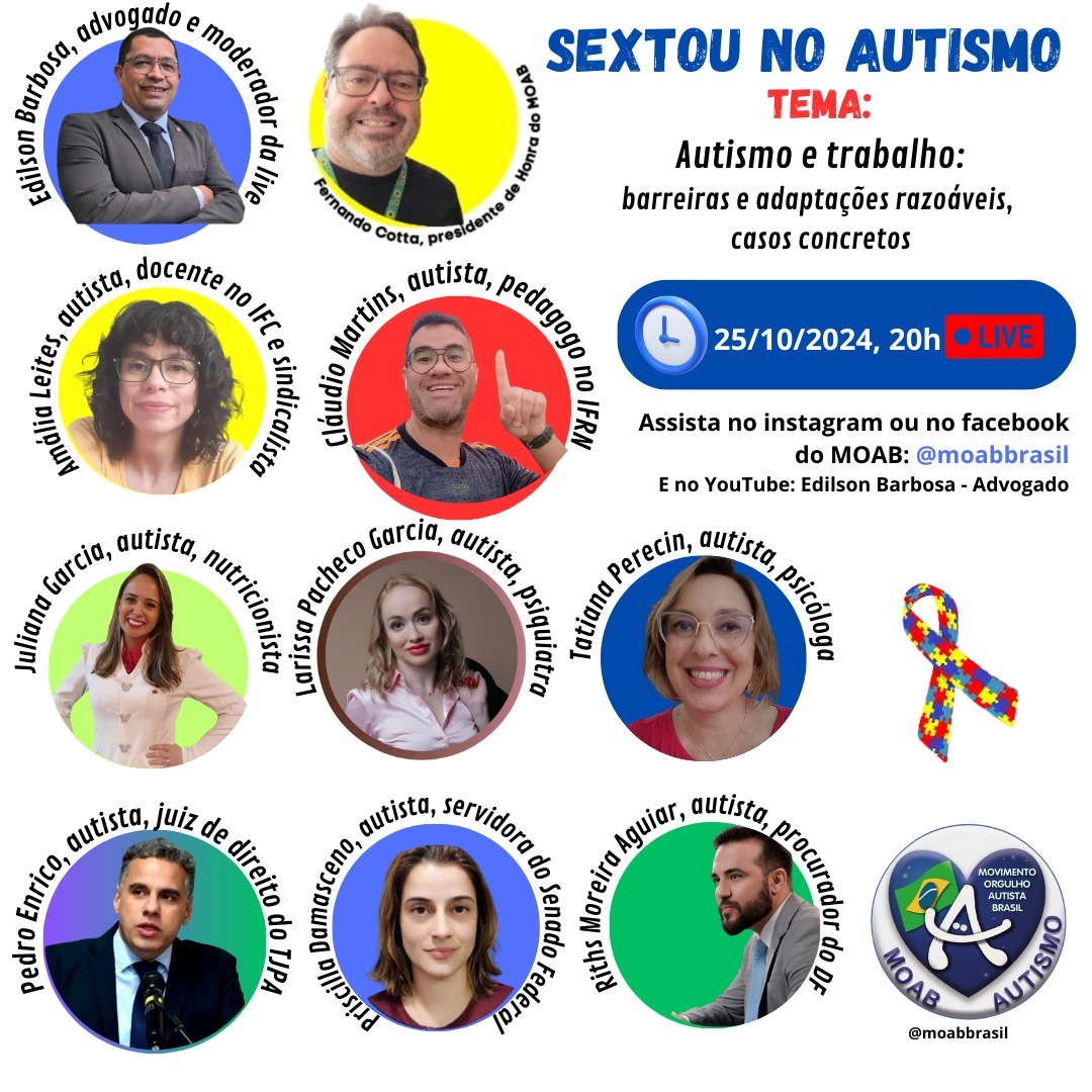 LIVE | Autismo e trabalho: 25/10, às 20h