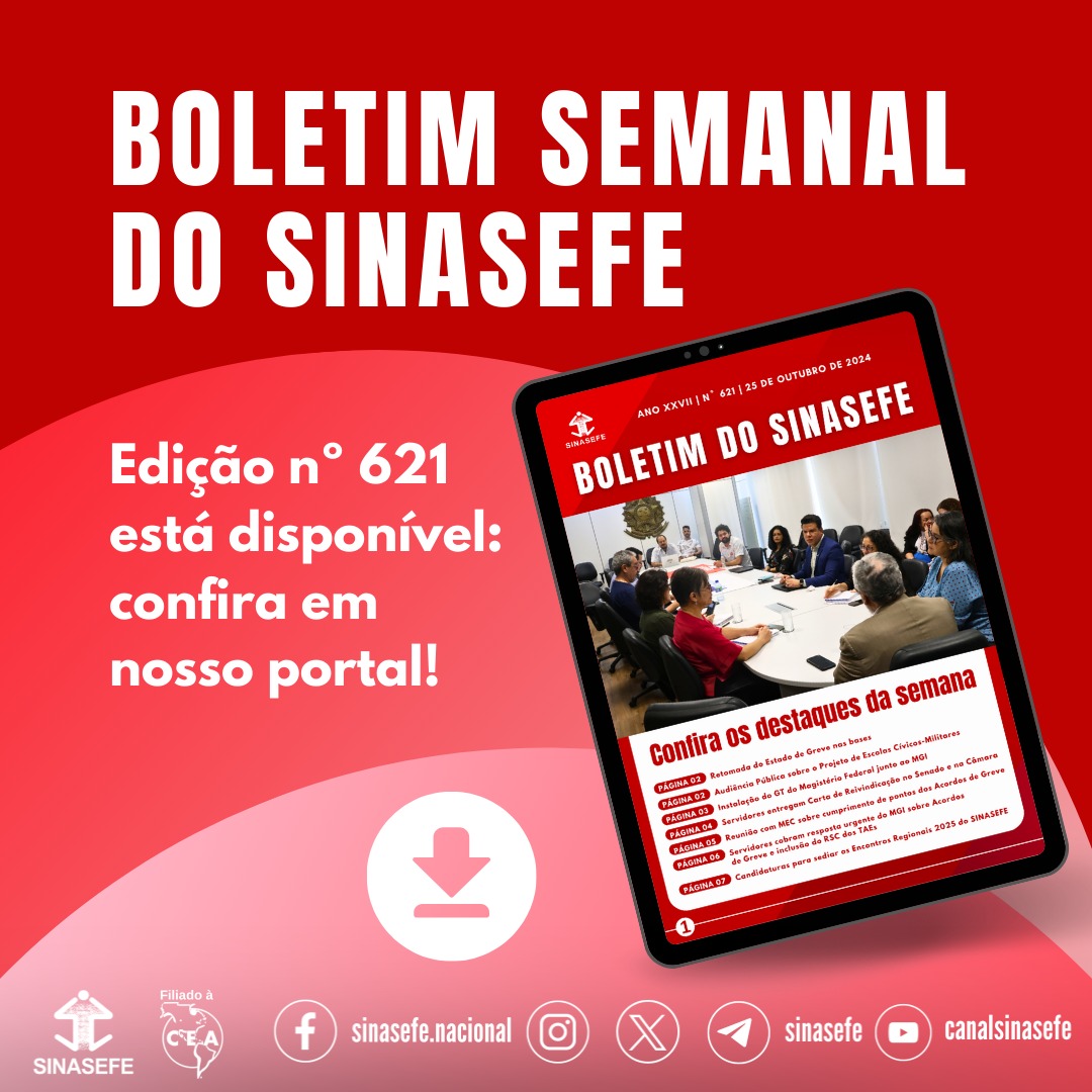 Boletim Semanal 621 está disponível, confira a publicação